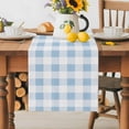 thumbnail image 5 of Table Runner 120 Inches Long,Simple Spring Blue White Lattice Linen Table Runners Dresser Scarf Runner for Bedroom Kitchen Home Party Dining Tables Decor Farmhouse Simplistic Gingham, 5 of 8