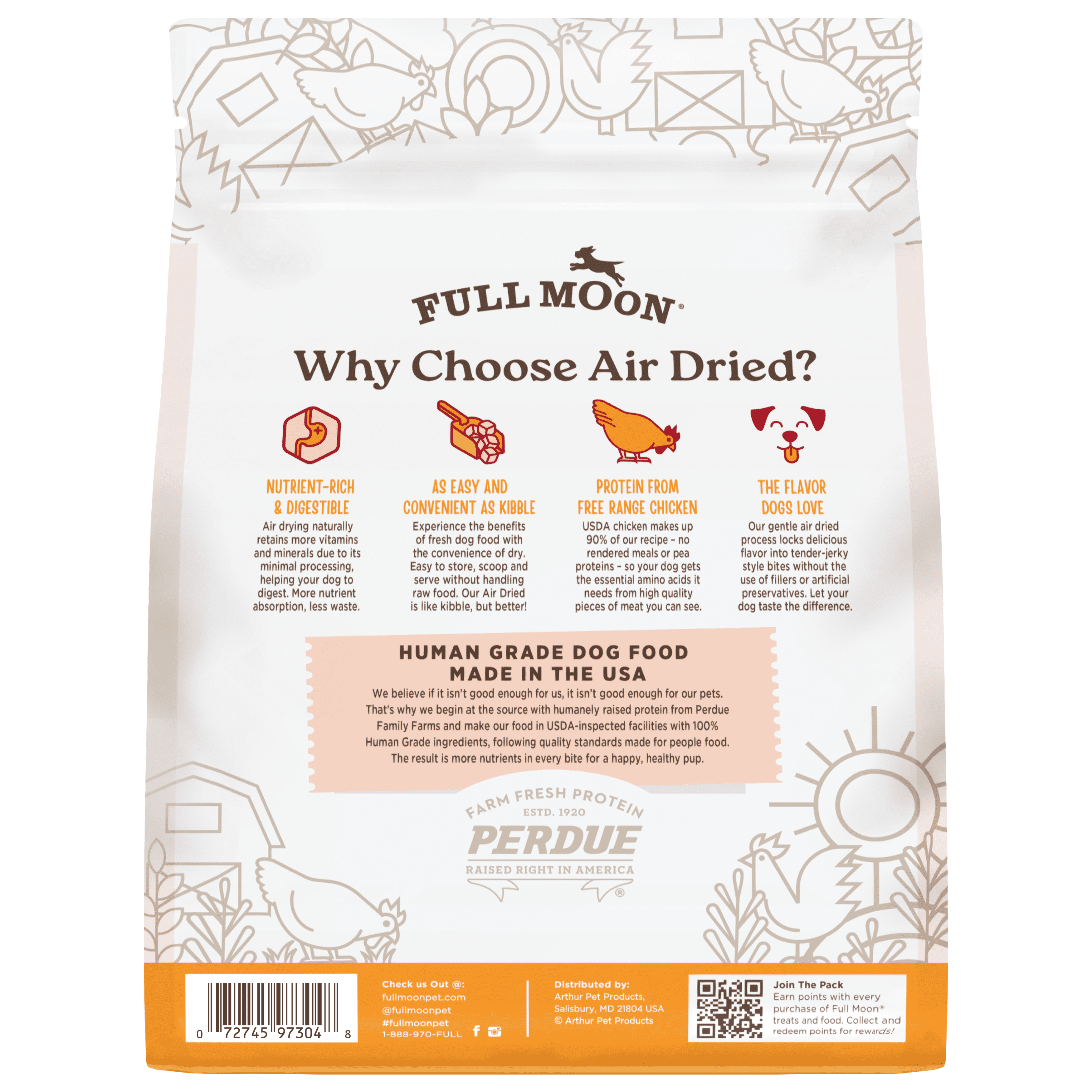 (3 pack) Full Moon Air Dried Chicken Dog Food (Premium Feed, 32 Ounces)