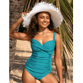 thumbnail image 3 of Hilor Women's One Piece Swimsuits Front Twist Bathing Suits Tummy Control Swimwear Retro Inspired Monokini, 3 of 7