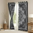 thumbnail image 3 of Manfei Boho Exotic Style Blackout Curtains Set of 2 (52x84 Each),Retro Victorian Floral Window Curtains,Gray Baroque Flower Curtains and Drapes For Adults,Microfiber Bedroom Decor, 3 of 6