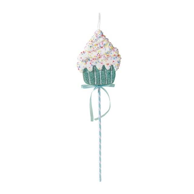 Adorno suspendido para de Navidad, decoración navideña única y resistente, regalo artesanal para celebrar el Año Nuevo, vacaciones. , Cono Azul con Varilla Cono de color azul con varilla