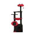 thumbnail image 2 of IVV Gothic Cat Tree with Hammock & Condo, 53"H Multi-Level Cat Tower with Padded Perch, Scratching Posts & Hanging Spider Toy, Black & Red, 2 of 10