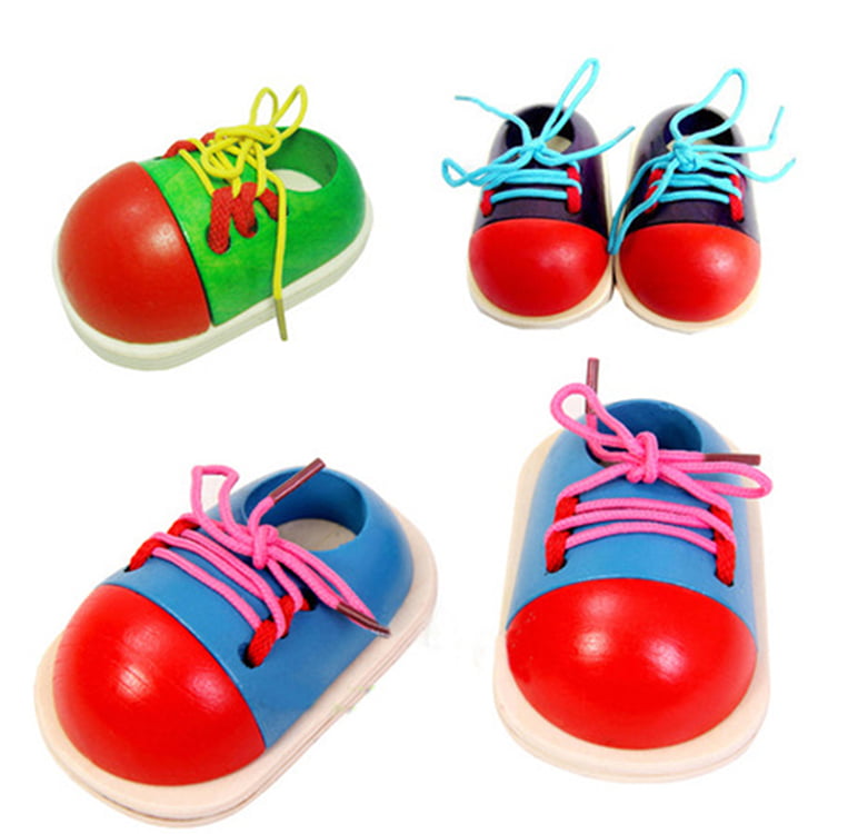2pcs Learn To Lace Tie Shoes Practice Lacing Learning Shoe Children/'s Shoelace s