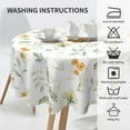 thumbnail image 4 of Spring Leaf Floral Tablecloth 60 Inch Round Rustic Watercolor Leaves Tablecloths Waterproof Fabric Farmhouse Table Cloth Decorative for Picnic Party Holiday Home, 4 of 6