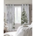 thumbnail image 3 of Christmas Pine Tree Blackout Curtains 63 Inches Long, Winter Snowflakes Forest Snowfall Thermal Insulated Black Out Curtains, Darkening Window Curtain Drapes for Bedroom Living Room 52"x63" 2 Panels, 3 of 8