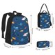 thumbnail image 2 of Disketp Colorful Ocean Shark Mochila Estampada de Gran Capacidad con Lonchera y Estuche, Set de 3 Piezas para Estudiantes, 2 of 7