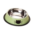 thumbnail image 4 of Tazón de comida para perros plato de agua de acero inoxidable que no es fácil de limpiar el tazón de comida para gatos Verde, 4 of 8