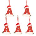 thumbnail image 1 of Agiferg Noël Petit Chapeau Rouge Lettre Pendentif DIY Nom Inscriptible 26 Lettre Pendentif 5PCS, 1 of 5