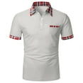 thumbnail image 4 of ZRBYWB Mens Shirts Male Spring Summer Button Short Sleeve Top Plaid Lapel Print Shirt Mens Polo Shirts, 4 of 4