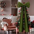 thumbnail image 5 of Extra Large Velvet Christmas Bow Tree Topper | 20x71 Inches Giant Xmas Decor for Home, Wreath, Wall, Backdrop, Wedding, Party, Green, Bow, 5 of 7
