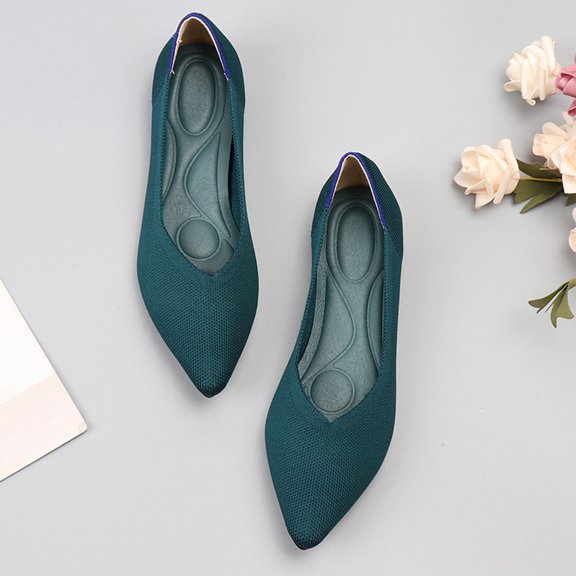 Weloille Womens Casual Comfortable Lightweight Fashion Flat Shoes Ladies Flat Shoes Solid Color Pointed Toe Flat Soft Sole Shoes