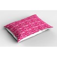 thumbnail image 2 of Ambesonne Fuchsia Pillow Sham 2 Pack, Geometric Vertical Circles, 36"x20", Fuchsia Hot Pink, 2 of 3