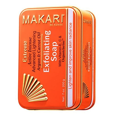 Makari Extreme Carrot & Argan Oil Bar Soap 7oz. - Anti-Aging Soap Exfoliates & Lightens Skin with Organiclarine - Whitening Treatment for Dark Spots, Acne Scars, Sun Patches &