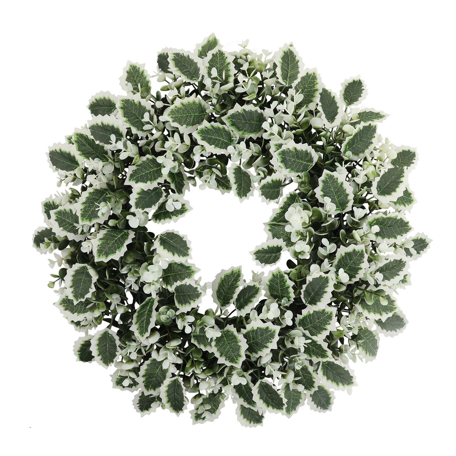 Couronne D'automne Waipfaru 55 Cm - Verte Avec Nœud - Déco Maison Extérieur