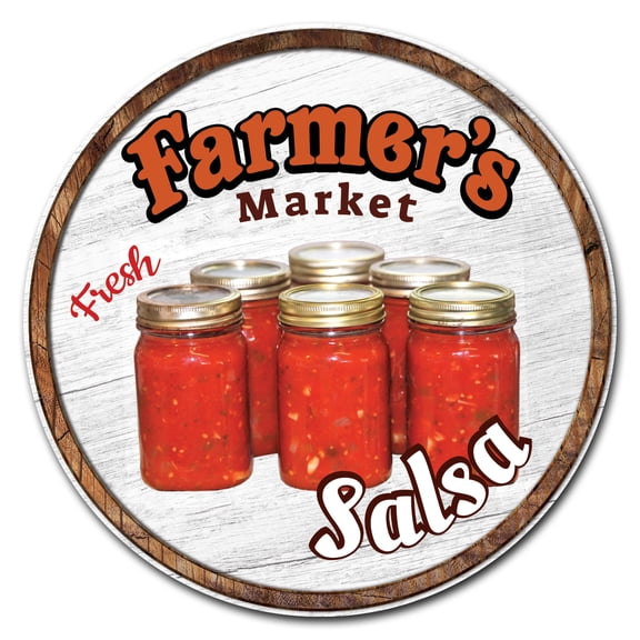 SignMission Circular Rigid Plastic Sign 12" Tall - Farmer's Market Salsa | Plastic Sign |  Made in the USA