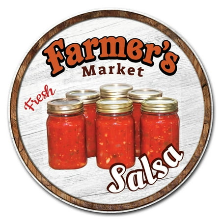 SignMission C-24-CIR-WS-Salsa 16 x 24 in. Corrugated Plastic Sign with Stakes Circular - Farmers Market Salsa