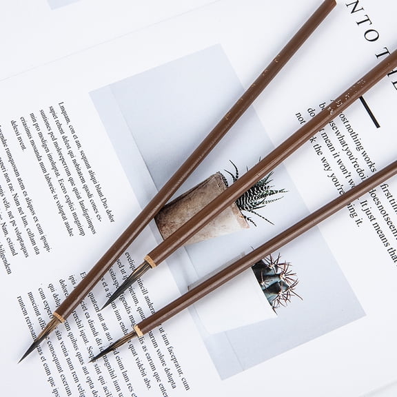 3pcs Weasel Hair Hook Line Fine Paint Brush Calligraphy Brush Pen Art Station AL