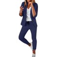 thumbnail image 1 of ZHAOCHENG Trajes de pantalón para mujer, modernos y elegantes, de negocios, con blazer, de color liso, para uso diario, de dos piezas, para uso festivo, elegante, con solapa y corte ajustado, para uso, 1 of 4