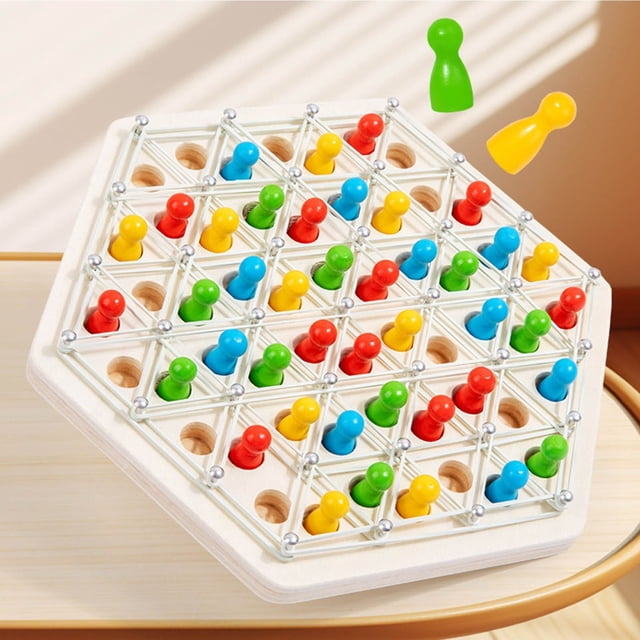 Jiaeri Chain Chess Board Game, Wooden Strategy Puzzle for Kids Adults, Interactive Educational Family Fun, Travel Desktop Brain Teaser, Learning Logic Skill Development