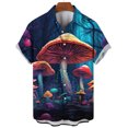 thumbnail image 3 of Camisas hawaianas con estampado 3D de hongos y hadas para hombre, camisas de playa para vacaciones, ropa de moda para mujer, blusa con solapa, camisa lisa, 3 of 5
