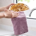 thumbnail image 2 of Dish Clothes, Microfiber Cleaning Kitchen Towel，Super Absorbent Coral Velvet Dishtowels, Nonstick Oil Washable Fast Drying(Color Random), 2 of 7