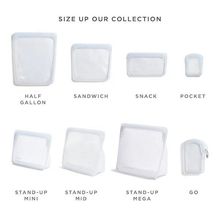 100% Platinum Silicone Bag Quart Half-Gallon 1 Gal Reusable Food Storage  Bags Le