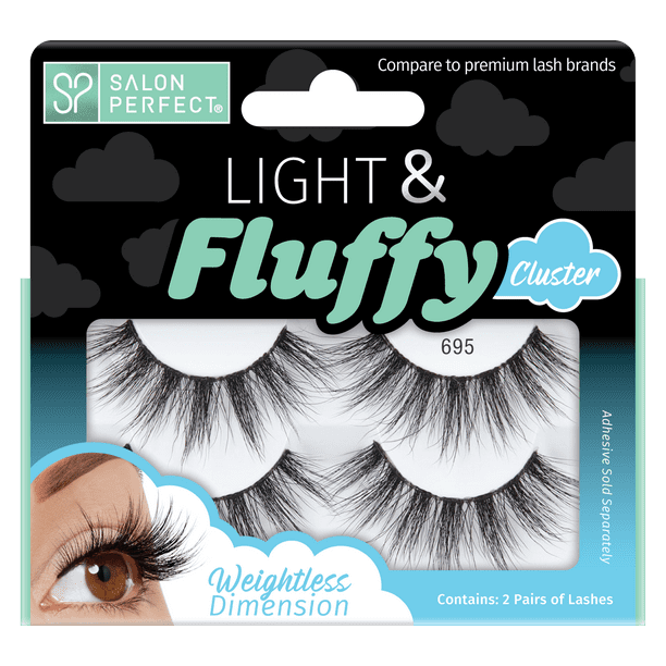 Salon Perfect Light & Fluffy 695 Cluster Lash, Black, 2 Pairs Walmart