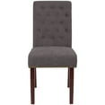 thumbnail image 5 of BizChair Dark Gray Fabric Parsons Chair with Rolled Back, Accent Nail Trim and Walnut Finish, 5 of 8