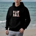 thumbnail image 2 of Chandail à Capuche à Manches Longues pour Femmes avec Poches - Design Graphique 'Play BALL' avec Baseballs Coupe Décontractée à Cordons, 2 of 7