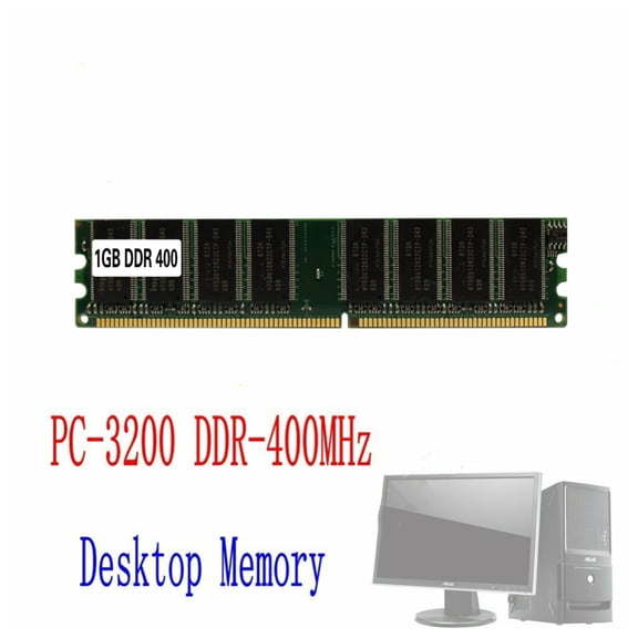 1GB DDR1 RAM PC3200 400MHz - 184-Pin DIMM Computer Desktop Memory Module for Desktop PC