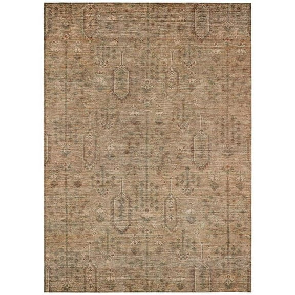 HomeRoots 587102 9 x 12 ft. Southwestern Washable Indoor & Outdoor Rectangle Area Rug, Terra Cotta & Copper