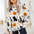 thumbnail image 2 of EnJoCho Girls Pullover Sweatshirt - Halloween Ghos𝗍 Pumpkin Print Hoodie for Toddler Girl Little Girls Teen Girls, Long Sleeve Casual Hooded Top for Fall Winter School Holiday Outfit, 2 of 5