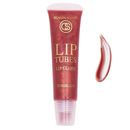Coastal Scents Lip Tubes Lip Gloss - Creamy Liquid Shimmer, Skin Tone Compatible - Bordeaux,