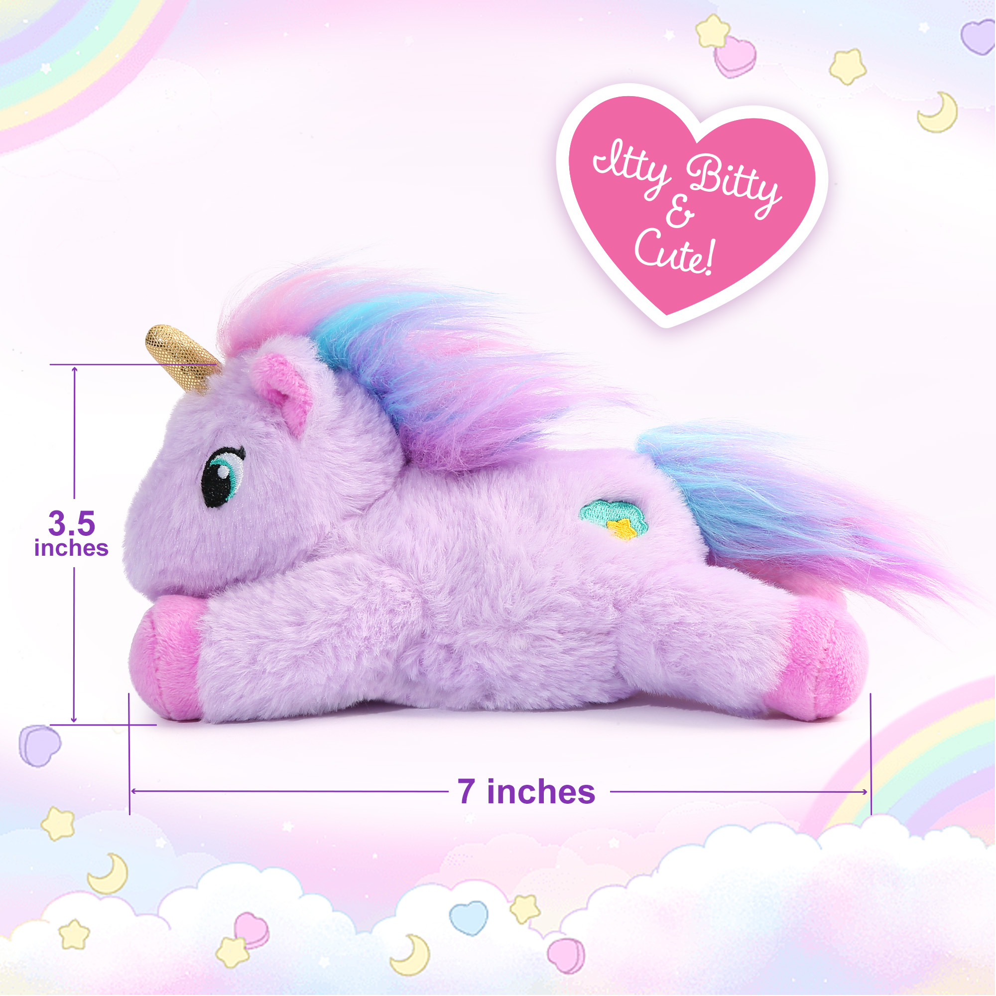 LotFancy Unicornio de Peluche Púrpura de 7 Pulgadas para Niños, Niñas y Niños 2