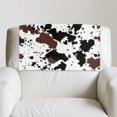 thumbnail image 5 of SCRAWLGOD Cow Print Splash Brown Black White 1 Piece Recliner Headrest Cover Non Slip Headrest Protector PU Leather Sofa Head Rest Covers with Adhesive Backed Hook and Loop,17x27in, 5 of 7