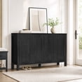 thumbnail image 4 of Furnibear Sideboard Buffet Cabinet with 4 Doors, Modern Credenza with Doors, Heavy-Duty Wood TV Media Console Table for Living Room, Hallway & Entryway, Black, 4 of 9