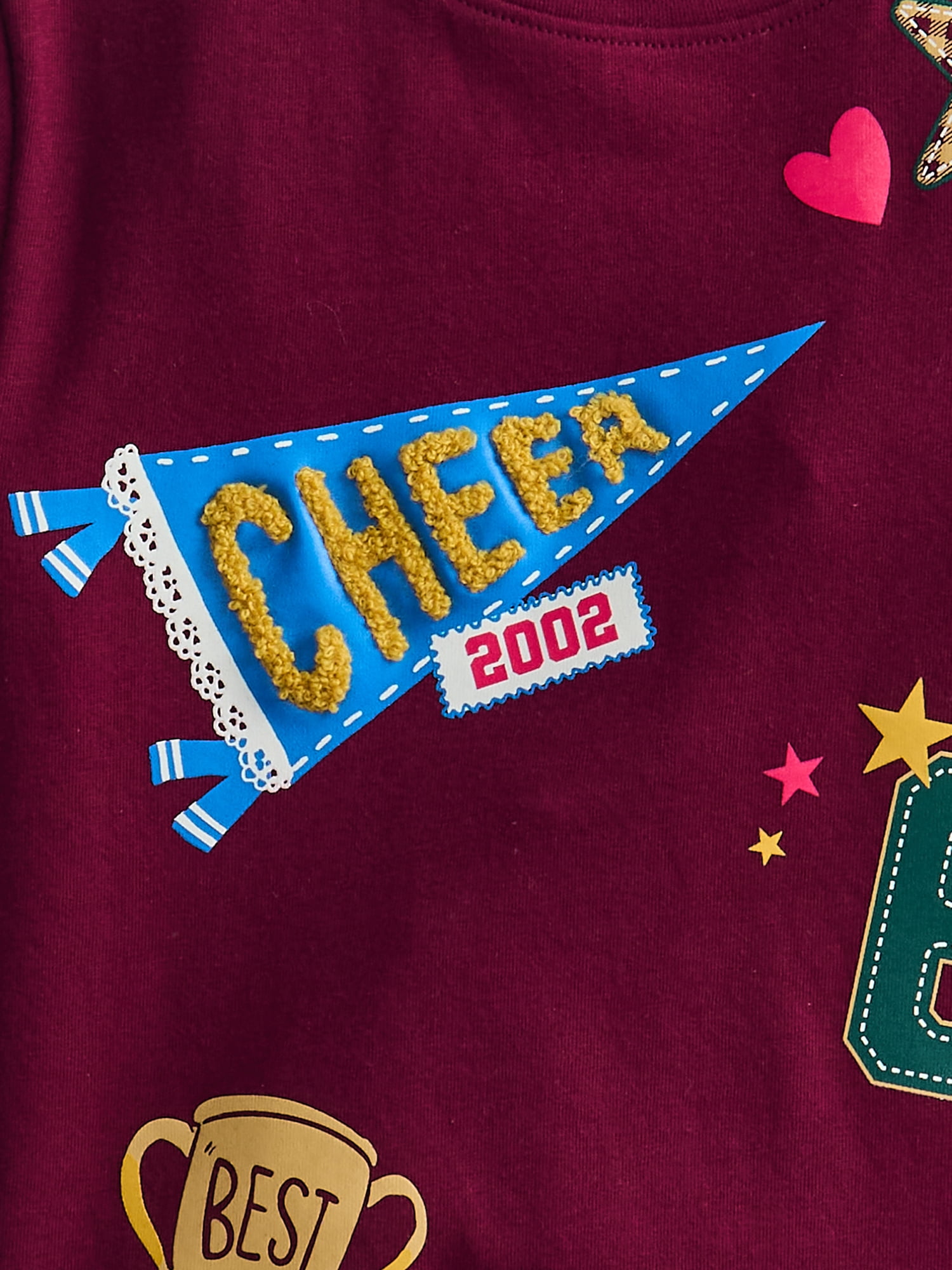 Wonder Nation Girls Embellished Graphic Tee with Short Sleeves, Sizes 4-18 & Plus