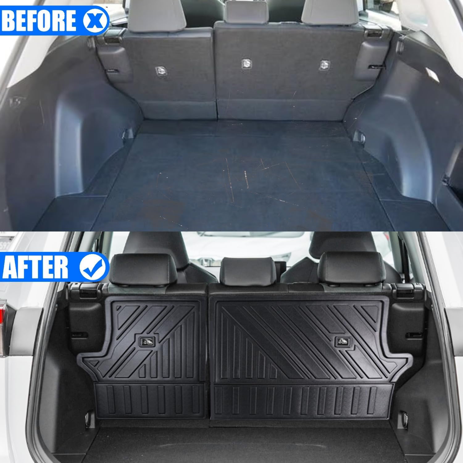 Fit 2019-2025 Toyota RAV4 Seat Back Protectors for 2019 2020 2021 2022 2023 2024 2025 Toyota RAV4 Rear Trunk Seat Backrest Mat Protector Accessory, Black