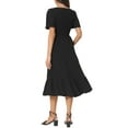 thumbnail image 3 of INSPIRE CHIC Women's Summer Casual V Neck Ruffle Sleeve Smocked Midi Dress with Pockets, 3 of 5