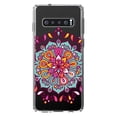 thumbnail image 1 of DistinctInk Clear Shockproof Hybrid Case for Samsung Galaxy S10+ PLUS (6.4" Screen) - TPU Bumper Acrylic Back Tempered Glass Screen Protector - Jewel Tone Mandala Colorful, 1 of 2