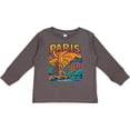 thumbnail image 3 of Inktastic Vibrant Paris Eiffel Tower Art with Colorful Skyline Boys or Girls Long Sleeve Toddler T-Shirt, 3 of 5