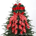 thumbnail image 4 of Cinta superior del árbol de Navidad, lazo grande de arpillera decorativa, regalo rojo grande, cinta con borde con cable, corona, lazos de Navidad, 4 of 4