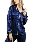 Women Ladies Silk Satin Pajamas Set Pyjama Sleepwear Nightwear Loungewear Homewear
