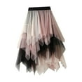thumbnail image 1 of Faldas de tul para mujer vestido asimétrico MIDI largo una línea verano media falda rosa blanco Yuyangstore Falda de tul para mujer, 1 of 8