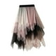 thumbnail image 1 of Faldas de tul para mujer, línea A, de malla, en capas, de moda, para fiestas nocturnas. rosa blanco, 1 of 9