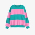 thumbnail image 4 of Fayshow0 Women Classic Striped Oversized Crewneck Dupes Color Block Long Sleeve Casual Sweatshirt Loose Pullover,Pink XL, 4 of 6