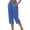 Blue-B, variant on Womens Capri Pants 7/8 Length Linen Button Elastic Waist Casual Cropped Pants Loose Fit Summer Beach Comfortable Bottoms Gray