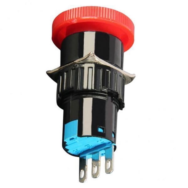 5x Interruptor de Botón Pulsador de Parada de de Enclavamiento, Seta Roja, Botón de Parada Giratorio de (-16Y-11ZS) 5 piezas