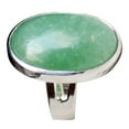 thumbnail image 2 of Natural Crystal Oval Gemstone Wedding Adjustable Band Green, 2 of 5