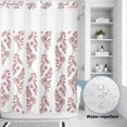 thumbnail image 2 of No Hook Shower Curtain, Red Botanical Shower Curtains for Bathroom with See Through Top Window, Pastoral Elegant Spring Floral Waterproof & Washable Bath Curtain Stall 48"x72", 2 of 9